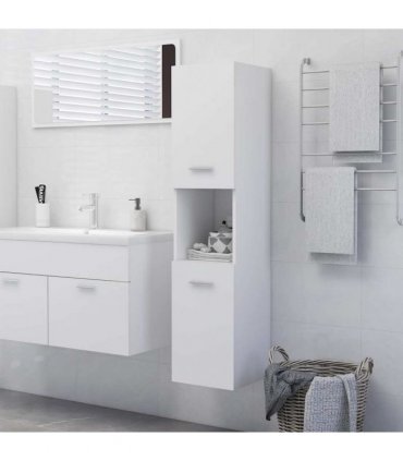 vidaXL Bathroom Cabinet White 30x30x130 cm Engineered Wood