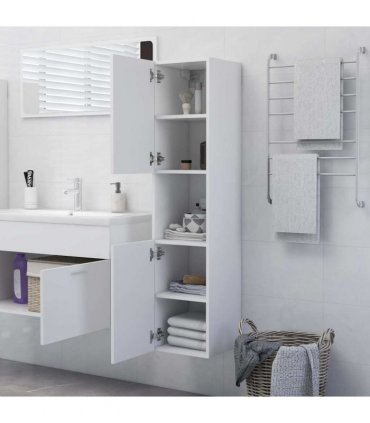 vidaXL Bathroom Cabinet White 30x30x130 cm Engineered Wood