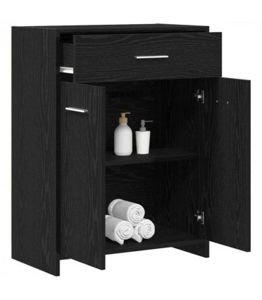vidaXL Bathroom Cabinet Black Oak 60 x 33 x 80 cm Engineered Wood