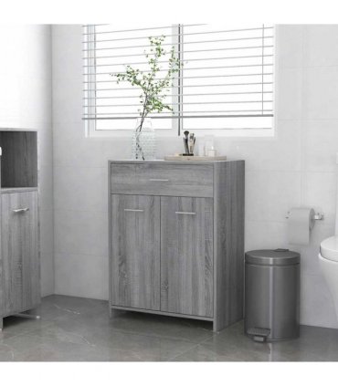 vidaXL Bathroom Cabinet Grey Sonoma 60x33x80 cm Engineered Wood