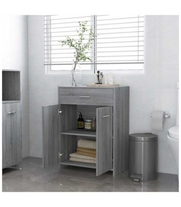 vidaXL Bathroom Cabinet Grey Sonoma 60x33x80 cm Engineered Wood