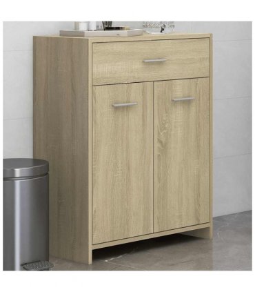 vidaXL Bathroom Cabinet Sonoma Oak 60x33x80 cm Engineered Wood