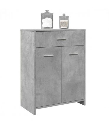 vidaXL Bathroom Cabinet Concrete Grey 60x33x80 cm Engineered Wood
