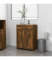 vidaXL Bathroom Cabinet Smoked Oak 60x33x80 cm Engineered Wood