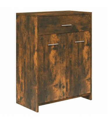 vidaXL Bathroom Cabinet Smoked Oak 60x33x80 cm Engineered Wood
