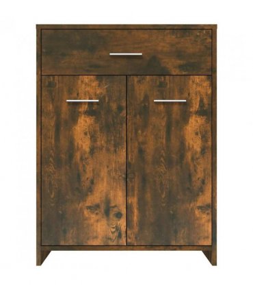 vidaXL Bathroom Cabinet Smoked Oak 60x33x80 cm Engineered Wood