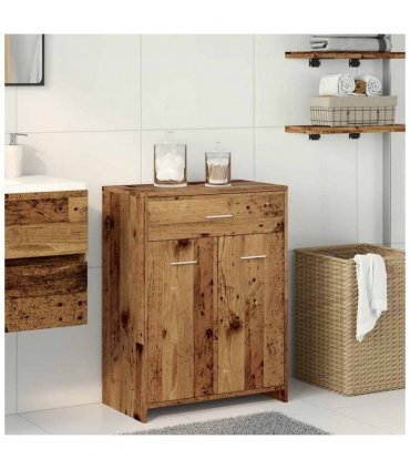 vidaXL Bathroom Cabinet Old Wood 60x33x80 cm Engineered Wood