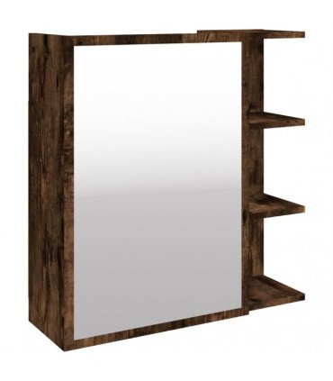 vidaXL Bathroom Mirror Cabinet Smoked Oak 62.5x20.5x64cm Engineered Wood