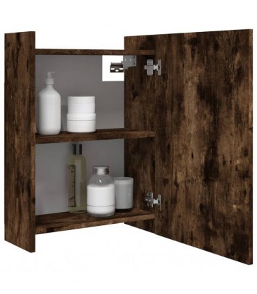 vidaXL Bathroom Mirror Cabinet Smoked Oak 62.5x20.5x64cm Engineered Wood