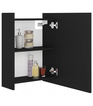 vidaXL Bathroom Mirror Cabinet Black 62.5x20.5x64 cm Engineered Wood