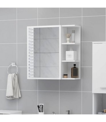 vidaXL Bathroom Mirror Cabinet White 62.5x20.5x64 cm Engineered Wood