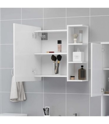 vidaXL Bathroom Mirror Cabinet White 62.5x20.5x64 cm Engineered Wood