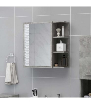 vidaXL Bathroom Mirror Cabinet Concrete Grey 62.5x20.5x64 cm Engineered Wood