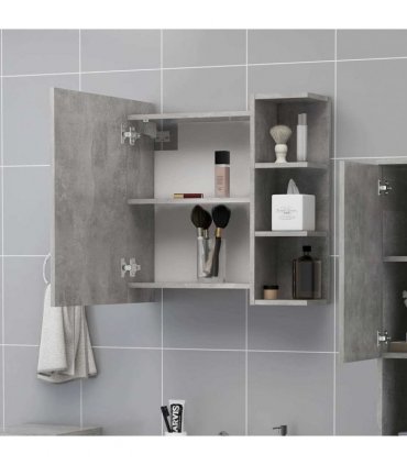 vidaXL Bathroom Mirror Cabinet Concrete Grey 62.5x20.5x64 cm Engineered Wood
