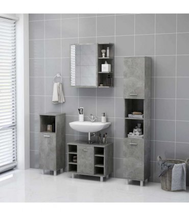 vidaXL Bathroom Mirror Cabinet Concrete Grey 62.5x20.5x64 cm Engineered Wood