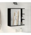 vidaXL Bathroom Mirror Cabinet with Door Black Oak 62.5 x 20.5 x 64 cm