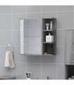 vidaXL Bathroom Mirror Cabinet Grey Sonoma 62.5x20.5x64 cm Engineered Wood