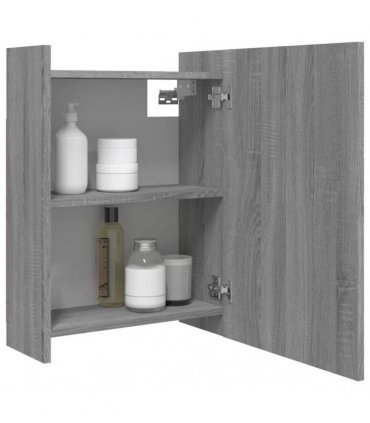 vidaXL Bathroom Mirror Cabinet Grey Sonoma 62.5x20.5x64 cm Engineered Wood