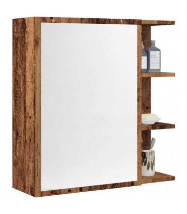 vidaXL Bathroom Mirror Cabinet Old Wood 62.5x20.5x64 cm Engineered Wood