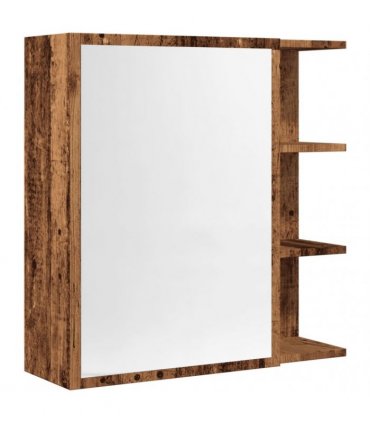 vidaXL Bathroom Mirror Cabinet Old Wood 62.5x20.5x64 cm Engineered Wood