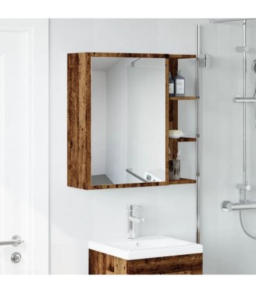 vidaXL Bathroom Mirror Cabinet Old Wood 62.5x20.5x64 cm Engineered Wood