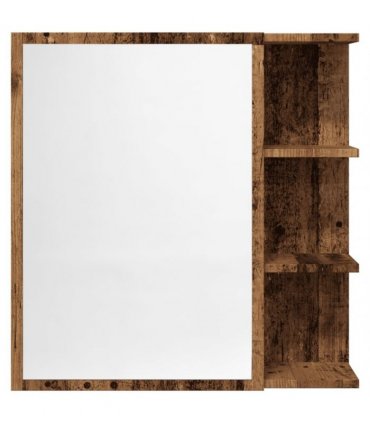vidaXL Bathroom Mirror Cabinet Old Wood 62.5x20.5x64 cm Engineered Wood