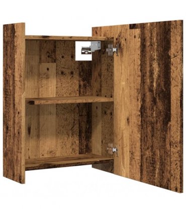 vidaXL Bathroom Mirror Cabinet Old Wood 62.5x20.5x64 cm Engineered Wood