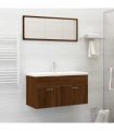 vidaXL 2 Piece Bathroom Furniture Set Brown Oak Engineered Wood