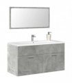 vidaXL Bathroom Cabinet with Mirror Concrete Grey Engineered Wood — V0672024666