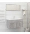 vidaXL 2 Piece Bathroom Furniture Set Grey Sonoma Engineered Wood — V0672024668