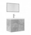 vidaXL 2 Piece Bathroom Furniture Set Concrete Grey Engineered Wood — V0672024676