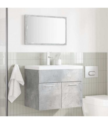 vidaXL 2 Piece Bathroom Furniture Set Concrete Grey Engineered Wood — V0672024676