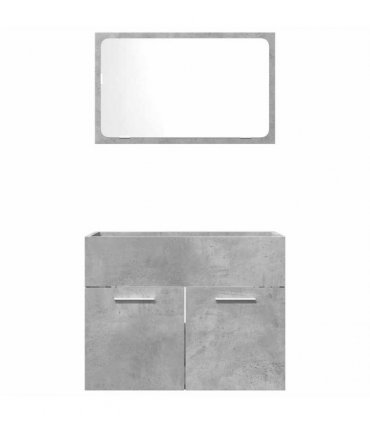 vidaXL 2 Piece Bathroom Furniture Set Concrete Grey Engineered Wood — V0672024676