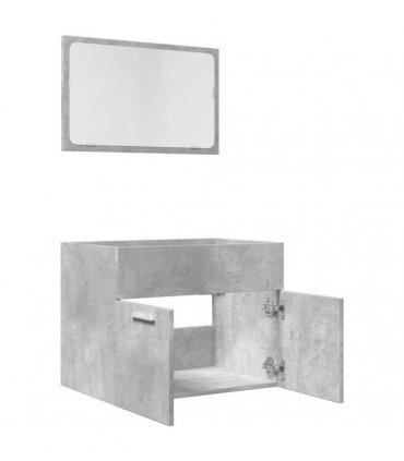vidaXL 2 Piece Bathroom Furniture Set Concrete Grey Engineered Wood — V0672024676