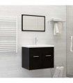 vidaXL 2 Piece Bathroom Furniture Set Black Engineered Wood