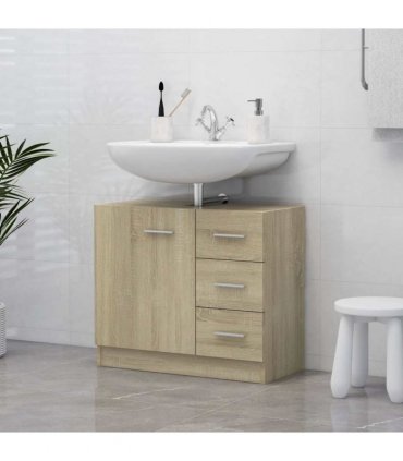 vidaXL Sink Cabinet Sonoma Oak 63x30x54 cm Engineered Wood