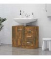 vidaXL Sink Cabinet Smoked Oak 63x30x54 cm Engineered Wood