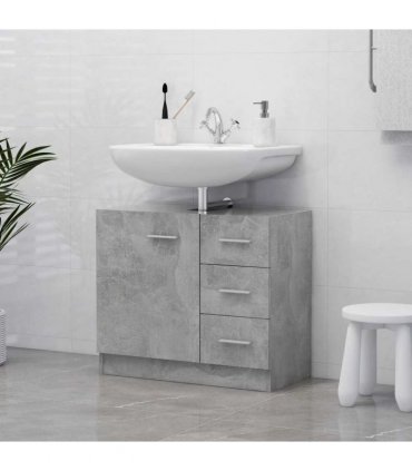 vidaXL Sink Cabinet Concrete Grey 63x30x54 cm Engineered Wood