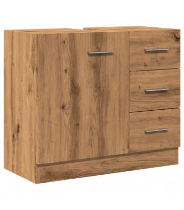 vidaXL Sink Cabinet Artisian Oak 63x30x54 cm Engineered Wood — Colour: artisan oak