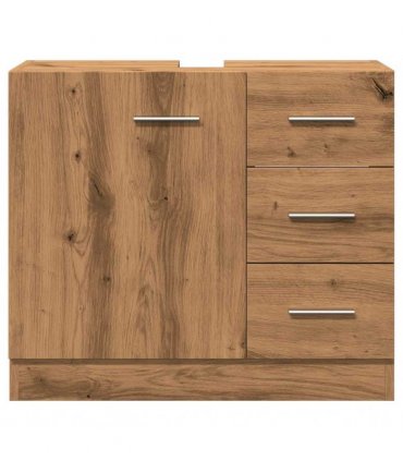 vidaXL Sink Cabinet Artisian Oak 63x30x54 cm Engineered Wood — Colour: artisan oak