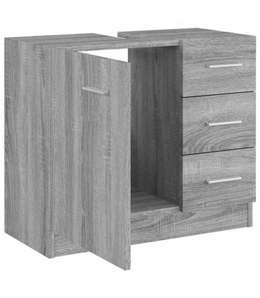 vidaXL Sink Cabinet Grey Sonoma 63x30x54 cm Engineered Wood