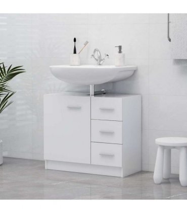 vidaXL Sink Cabinet White 63x30x54 cm Engineered Wood