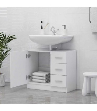 vidaXL Sink Cabinet White 63x30x54 cm Engineered Wood