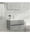 vidaXL 2 Piece Bathroom Furniture Set Grey Sonoma Engineered Wood — V0672024723