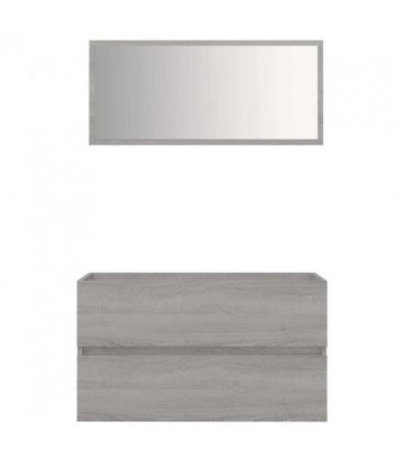 vidaXL 2 Piece Bathroom Furniture Set Grey Sonoma Engineered Wood — V0672024723