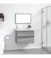 vidaXL 2 Piece Bathroom Furniture Set Grey Sonoma Engineered Wood — V0672024732