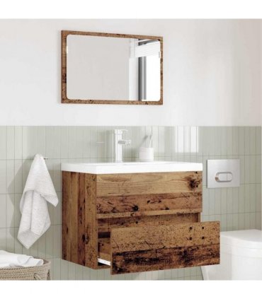vidaXL Bathroom Furniture Set 2 pcs Old Wood Engineered Wood and Metal — V0672024737