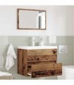 vidaXL Bathroom Furniture Set 2 pcs Old Wood Engineered Wood and Metal — V0672024737