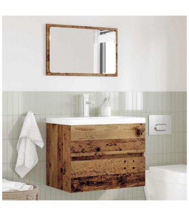vidaXL Bathroom Furniture Set 2 pcs Old Wood Engineered Wood and Metal — V0672024737