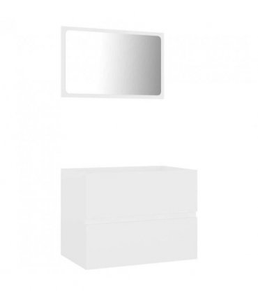 vidaXL 2 Piece Bathroom Furniture Set White Engineered Wood
